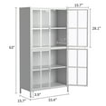 Royard Oaktree Metal Storage with 4 Tempered Glass Doors, 4