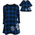 thumbnail image 2 of Leveret Girl and Doll Cotton Dress Snowflake Plaid 4 Year, 2 of 2