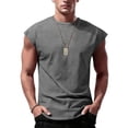 thumbnail image 2 of Mens Workout Tank Tops Summer Sleeveless Tee Shirts Casual Stylish Gym Muscle Shirt Loose Fit for Basketball Gray M, 2 of 5