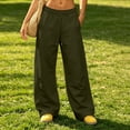 thumbnail image 7 of Wide Leg Sweatpants Women Zaewscy Women's Solid Color Loose-fitting Sweatpants High-waisted Wide-leg Casual Sweatpants Drawstring Elastic Waistband With Pockets., 7 of 7