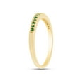 thumbnail image 4 of AFFY 14K Yellow Gold Over Sterling Silver Round Cut Simulated Green Emerald CZ Half Eternity Band Ring By, 4 of 7