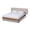 Beige, variant on Baxton Studio Brita Mid-Century Modern Light Beige Fabric Upholstered Walnut Finished Wood Queen Size Bed