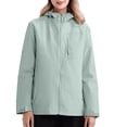 thumbnail image 2 of knqrhpse Fall Jacket Women's Spring And Autumn Thin Outdoor Mountaineering Wear Quick Drying Breathable Windproof Single Layer Coat Hardshell Jacket Womens Coats Tops For Women Casual Fall Mint Green, 2 of 6