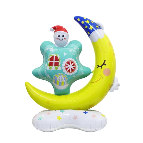 Globo inflable navideño con muñeco de nieve de Papá Noel, 142 x 108 cm