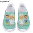 thumbnail image 1 of Doginthehole - Zapatos informales con dibujos animados de médicos para mujer, zapatos planos de malla transpirables para niños y estudiantes de escuela, mocasines ligeros para cosplay, 1 of 5
