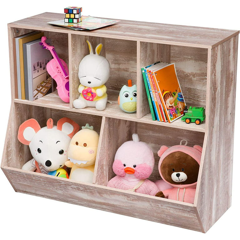 Kids Book Shelf And Toy Storage Children Toddler Playroom Bedroom Organizer  Oak