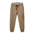 thumbnail image 6 of LIIPEE Boys Pants Casual Solid Color Durable Joggers With Zipper Ankle Length Loose Fit Sports Trousers Soft For Comfortable Play Wear Pants,Khaki,15-16 Years, 6 of 6