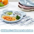 thumbnail image 3 of Kids Wheat Straw Divided Plate Set with Spoon Fork Bear Design Drop-Resistant & Safe Tableware, 3 of 7