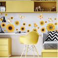 thumbnail image 2 of Pegatinas de pared de girasol y pegatinas de pared de mariposa dorada 3D,Decoración de pared de girasol amarillo despegar y pegar,Calcomanías de pared impermeables extraíbles, 2 of 5