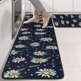 thumbnail image 2 of Kitchen Rugs Sets Of 2,Dark Blue Daisy Flower Pattern Anti Fatigue Kitchen Mat Rugs Non Slip Washable,Decorative Kitchen Floor Mats for Kitchen,Sink,Laundry,17"x47"+17"x47", 2 of 5