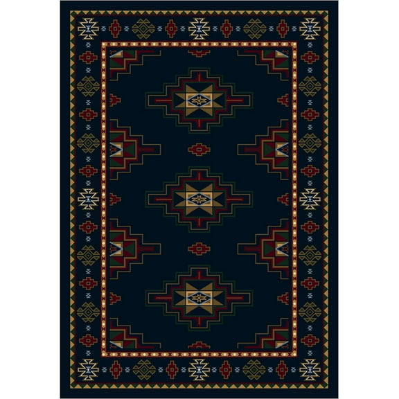 Milliken Signature Area Rug PRAIRIE STAR SAPPHIRE Prairie Star Sapphire 5' 4" x 7' 8" Rectangle