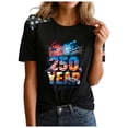thumbnail image 5 of vigerkar 4th of July Shirts Women American Flag Patriotic Shirts USA Star Stripes Graphic T Shirt Short Sleeve Summer Tees (Navy, S), 5 of 6