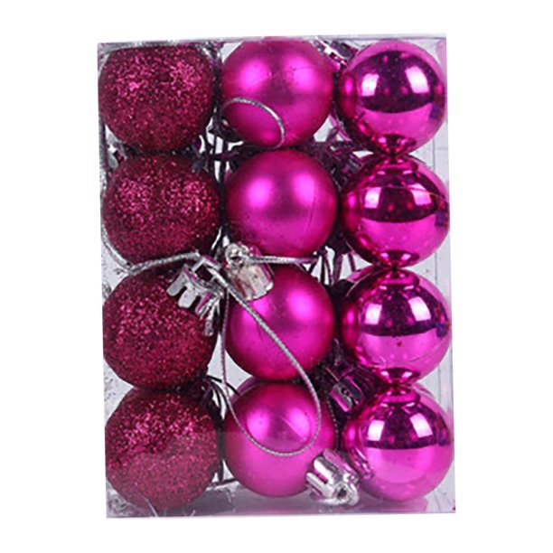 ¡Liquidación de adornos navideños! Yyuenw - 24 adornos navideños con bolas de polvo brillantes y brillantes, bolas navideñas de plástico de colores y pequeños colgantes. Adorno navideño.