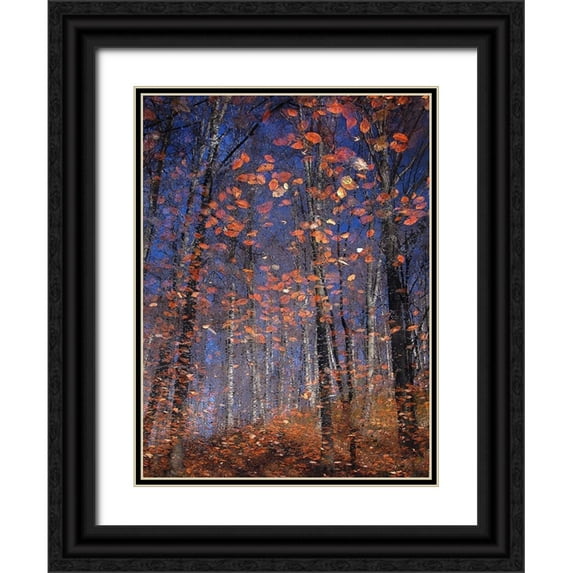 Vinogradof, Florentin 15x18 Black Ornate Wood Framed with Double Matting Museum Art Print Titled - Autumn Leaves