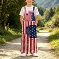 thumbnail image 2 of CAIXIA 4th of July Outfit Kids American Flag Bibs Overalls Fourth Patriotic Outfits Boys Girls Accessories Romper Jumpsuit, 2 of 6