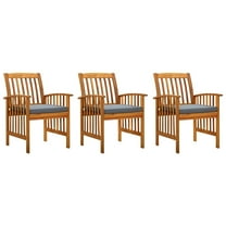 vidaXL Patio Dining Chairs Outdoor Patio Chair with Cushions Solid Wood Acacia