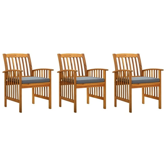 vidaXL Patio Dining Chairs Outdoor Patio Chair with Cushions Solid Wood Acacia