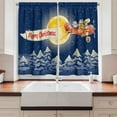 thumbnail image 2 of Ambesonne Christmas Kitchen Curtains, Santa Claus Airline, 55"x39", Dark Blue Marigold Red, 2 of 3