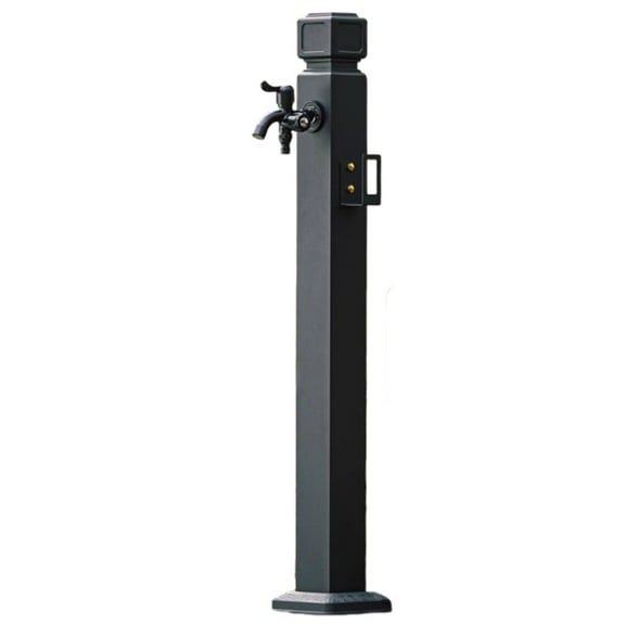 Black Water Column Garden, Frost-proof Stainless Steel Outdoor Faucet With Double Water Outlet Tap For Terrace
