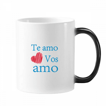 

Latin I Love You Simple Text Casual Mug Changing Color Cup Morphing Heat Sensitive 12oz