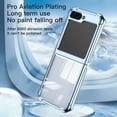 thumbnail image 2 of ELEHOLD Plating Clear Case for Samsung Galaxy Z Flip 5, with Four-Cornered Shockproof Protection Transparent Electroplated Shell with 1 Pack Small Screen Protector for Galaxy Z Flip5 2023, Black, 2 of 8