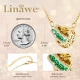 thumbnail image 3 of Linawe Emerald Green Interlocking Double Circle Necklace for Women, 14K Gold Plated Stainless Steel Chain, Rhinestone Diamond Crystal Moissanite Birthstone Pendant Dainty Necklaces, 3 of 7