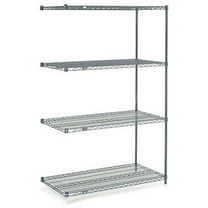 Nexel 5 Shelf Nexelon Blue Wire Shelving Unit Add On 36""W x 21""D x 86""H