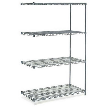 Nexel 5 Shelf Nexelon Blue Wire Shelving Unit Add On 48""W x 24""D x 63""H