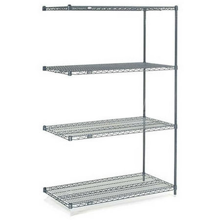 Nexel 5 Shelf Nexelon Blue Wire Shelving Unit Add On 24""W x 21""D x 74""H