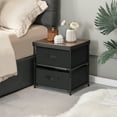 thumbnail image 3 of Gymax 2PCS Fabric Bedside Table 2 Drawers Nightstand Small Dresser Bedroom Living Room, 3 of 10