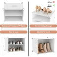 thumbnail image 6 of 10 Tiers Tall Shoe Rack 20 Pair Shoe Organizer Narrow Shoe Rack with Door Portable Shoe Storage Cabinet with Hooks Sturdy Plastic White Shoe Shelf for Entryway and Bedroom, 6 of 6