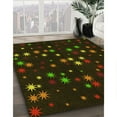 thumbnail image 3 of Ahgly Company Machine Washable Indoor Square Transitional Black Brown Area Rugs, 6' Square, 3 of 7