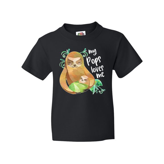 Inktastic My Pops Loves Me- Cute Sloth and Baby Youth T-Shirt