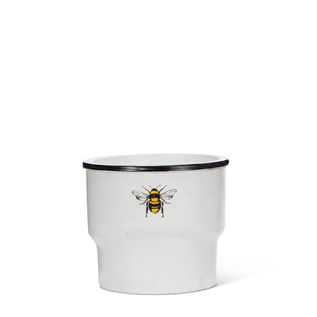 Set of 2 Small Rimmed Planter with Solo Bee