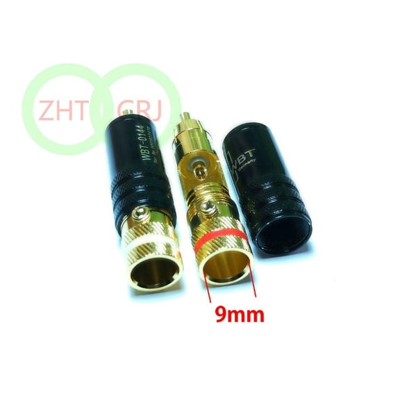 FOR 20pcs copper Gold Plated Non-Solder RCA Plug