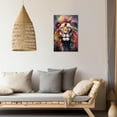 thumbnail image 2 of ZHONGYUTONG Abstract Lion Wall Art Colorful Lion Painting Wildlife Picture African Animal Canvas Art for Home Bathroom Office Wall Decor Frame (12.00" x 18.00"), 2 of 5