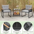 thumbnail image 2 of YYAo Outdoor Patio Furniture Set, Patio Conversation Sets,3 Pieces Patio Furniture Set with 2 Tier Coffee Table and Soft Seat Cushions-Gray, 2 of 9