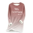 thumbnail image 2 of Babysbule Womens Christmas Shirts Tops Thick Fleece Sweatshirt Long Sleeve Print Velvet Warm Round Neck Underwear Tops, 2 of 3