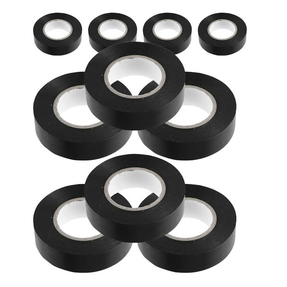 10 Rolls Wiring Tape Electrician Tape Electrical Tape Electrical Insulating Tape Black 1000.00X1.80X0.10CM