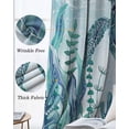 thumbnail image 3 of Teal Green Sea Turtle Kitchen Curtains Coastal Summer Beach Seaweed Cafe Short Curtains for Bathroom Blackout Window Curtain Grommet Small Window Treatment Drapes for Bedroom Living Room 27.5"x39"x2, 3 of 9