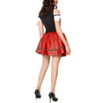 thumbnail image 5 of SOOMLON Halloween Clothes for Women Women Sexy French Maid Dress Halloween Party Cosplay Costumes Outfit Short Sleeve Square Collar Solid Color Costume Maidservant Dress Garment Less Dress Red S, 5 of 6