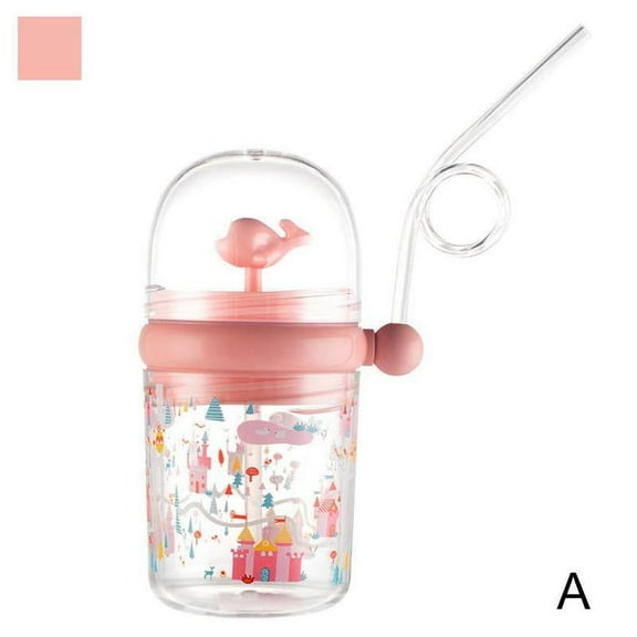 Kids Cute-Water-Cups-Whale-Water-Spray-Cup-Baby-Feeding-Straw-Outdoor Nice T6C8