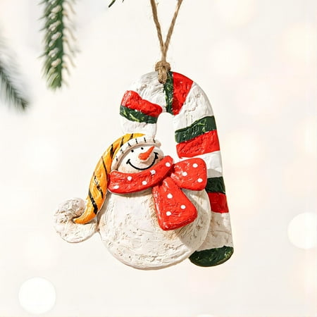 

Christmas Painted Resin Santa Pendant Retro Style Christmas Tree Imitation Ceramic Decoration Ooh Lamp Beads Ornament String Hangers Corn Dried Decorative Garland for Transparent String for Hanging