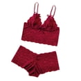 thumbnail image 3 of Gibobby Conjunto de lencería de encaje Ropa de dormir Estampado Sexy Camisón Ropa interior Tentación Lencería Íntimos(Rojo, 3XL), 3 of 5