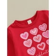 thumbnail image 4 of Bagilaanoe 2Pcs Baby Girl Valentine's Day Clothing Sets Toddler Heart Print Long Sleeve T-shirt Tops + Flare Trousers 12M 18M 24M 3T 4T 5T 6T Kids Pants Set, 4 of 8