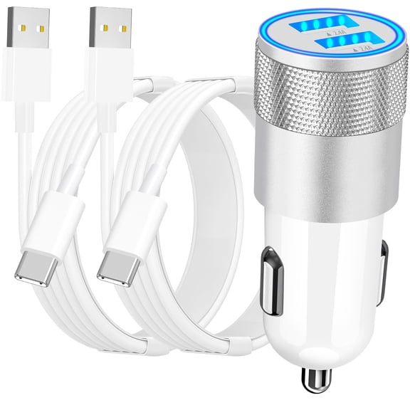 iPhone 16 Car Charger, Rombica 4.8A USB Car Power Cigarette Lighter Adapter USB-C Fast Charger   2Pack Tyep-C Cable for iPhone 16/16 Pro/16 Pro Max/15/15 Pro/Galaxy S25/S24/Pixel