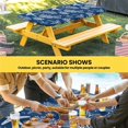 thumbnail image 6 of Navy Blue Coastal Table Cloths for 5 Foot Rectangle Tables, Nautical Beach Starfish Coral Summer Patio Waterproof Elastic Fitted Tablecloths, Washable Rectangular Table Cover for Camping, 6 of 8
