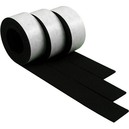 XCEL Window Weather Stripping Foam Rubber Insulation Tape With Adhesive 3 Strips Totalling 52 X 1 X 1/16