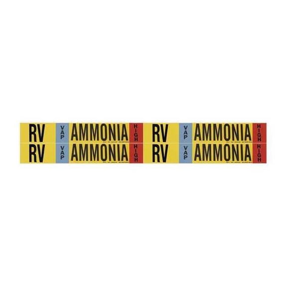 brady 90437 ammonia pipe marker, rv, 1 to 2-1/2in