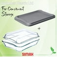 thumbnail image 5 of Simax Exclusive Clear Rectangular Glass Roaster | Includes Glass and Plastic Lid, Heat, Cold and Shock Proof, Made in Europe, 2.6 Quart, 5 of 8